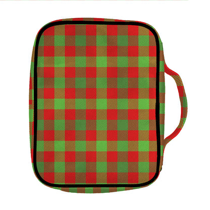 Christmas Buffalo Plaid Print Front Pocket Bible Bag
