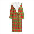 Christmas Buffalo Plaid Print Hooded Bathrobe