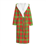 Christmas Buffalo Plaid Print Hooded Bathrobe