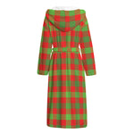 Christmas Buffalo Plaid Print Hooded Bathrobe