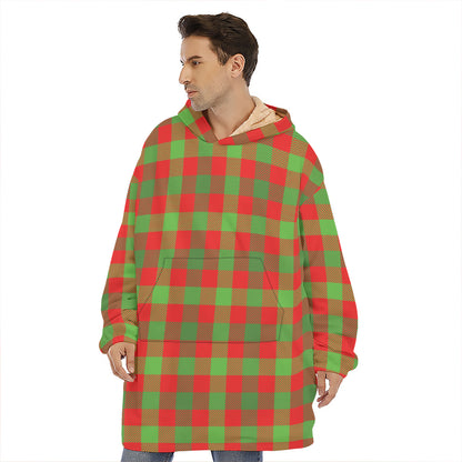 Christmas Buffalo Plaid Print Hoodie Blanket