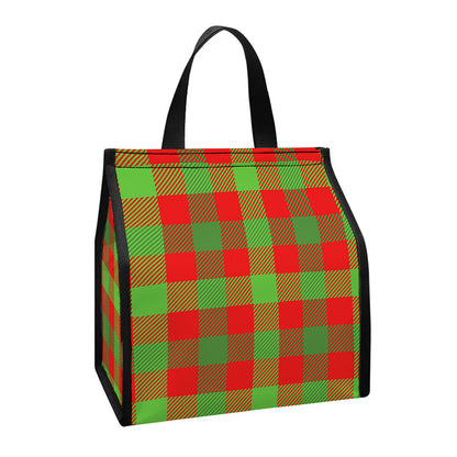 Christmas Buffalo Plaid Print Insulated Lunch Tote