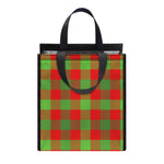 Christmas Buffalo Plaid Print Insulated Lunch Tote