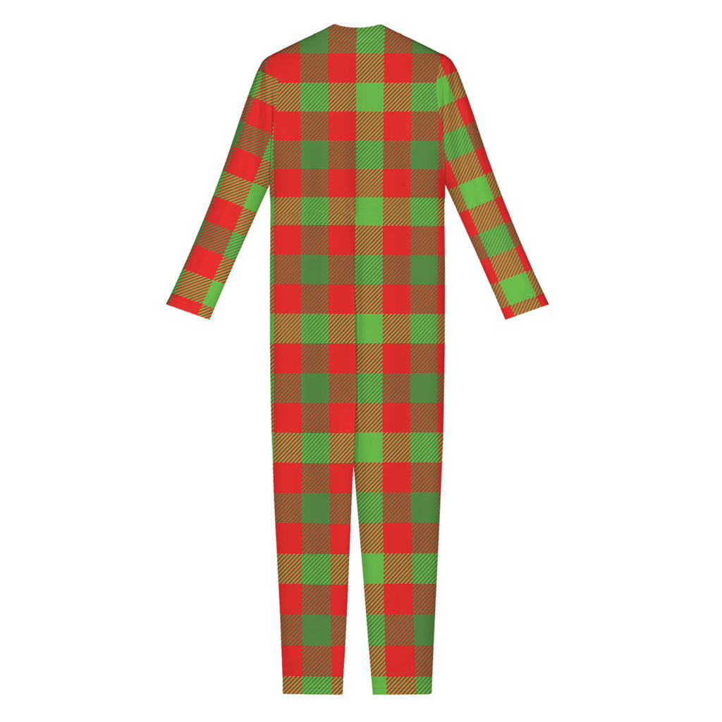 Christmas Buffalo Plaid Print Jumpsuit