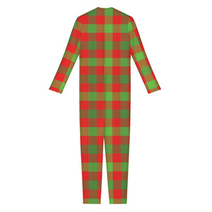 Christmas Buffalo Plaid Print Jumpsuit