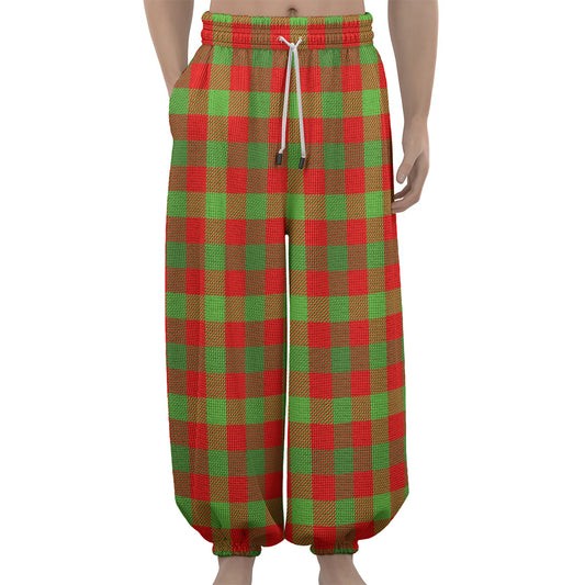 Christmas Buffalo Plaid Print Lantern Pants