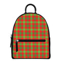 Christmas Buffalo Plaid Print Leather Backpack