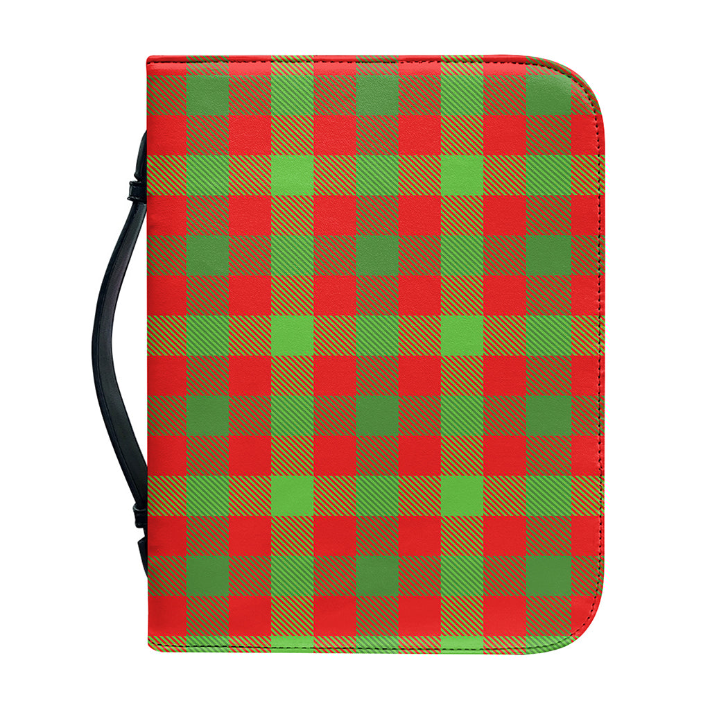 Christmas Buffalo Plaid Print Leather Bible Cover