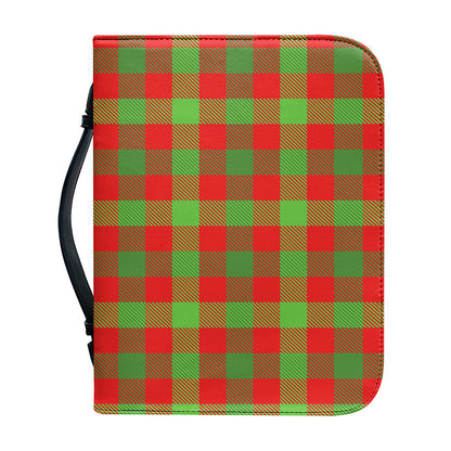 Christmas Buffalo Plaid Print Leather Bible Cover
