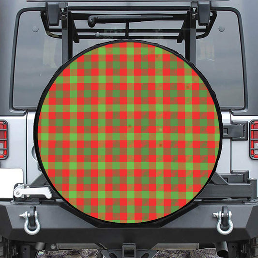 Christmas Buffalo Plaid Print Leather Spare Tire Cover