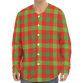 Christmas Buffalo Plaid Print Long Sleeve Baseball Jersey