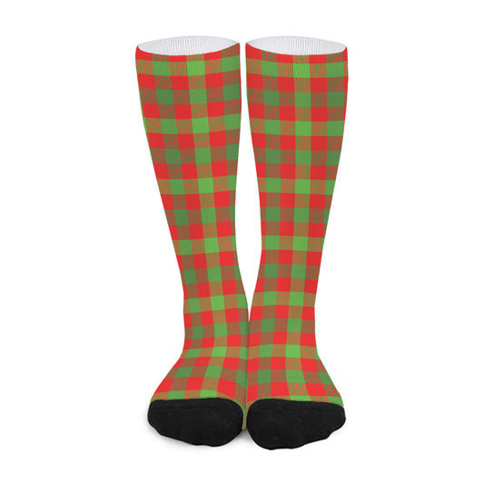 Christmas Buffalo Plaid Print Long Socks