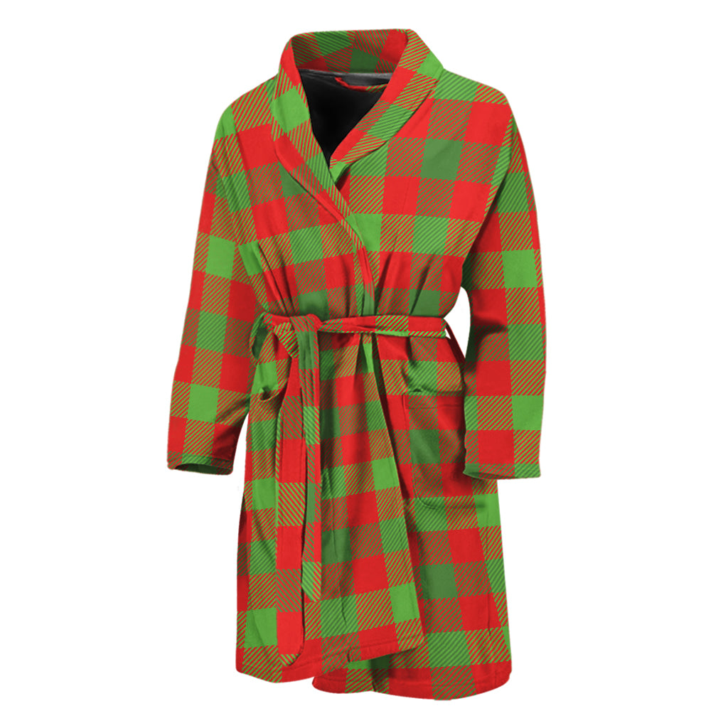 Christmas Buffalo Plaid Print Men's Bathrobe