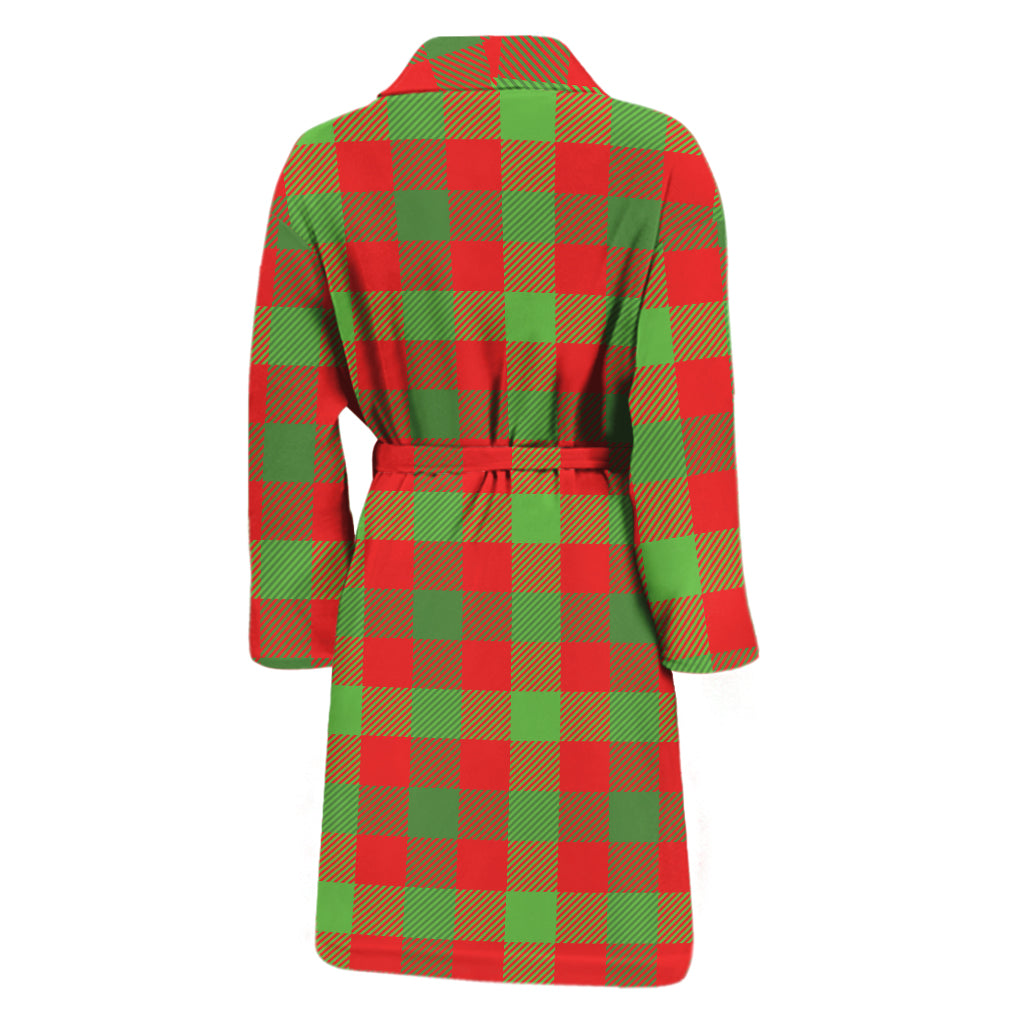 Christmas Buffalo Plaid Print Men's Bathrobe