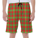 Christmas Buffalo Plaid Print Men's Beach Shorts