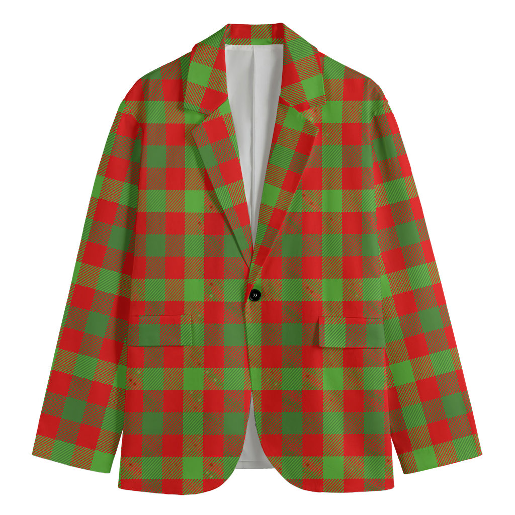 Christmas Buffalo Plaid Print Men's Blazer