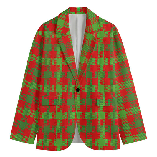 Christmas Buffalo Plaid Print Men's Blazer