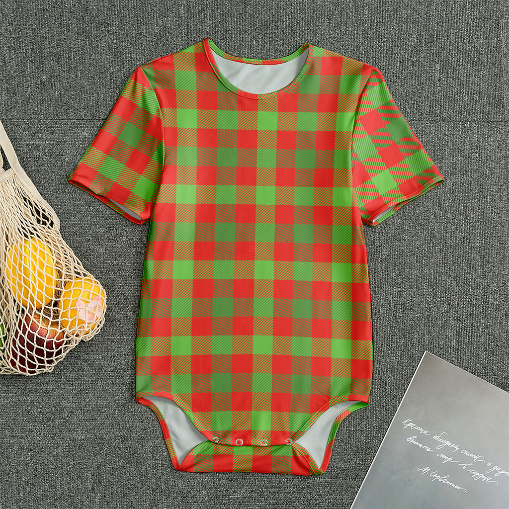 Christmas Buffalo Plaid Print Men's Bodysuit