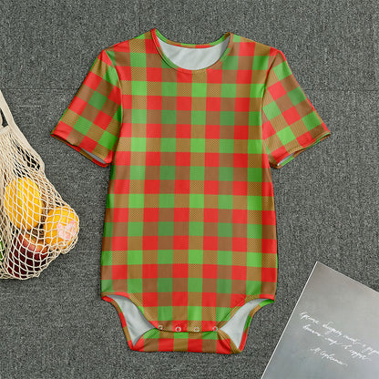 Christmas Buffalo Plaid Print Men's Bodysuit