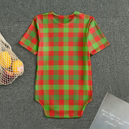 Christmas Buffalo Plaid Print Men's Bodysuit