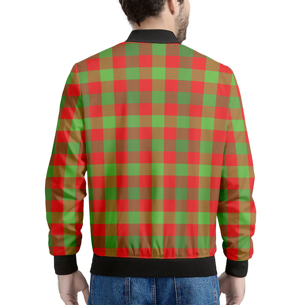 Christmas Buffalo Plaid Print Men's Bomber Jacket