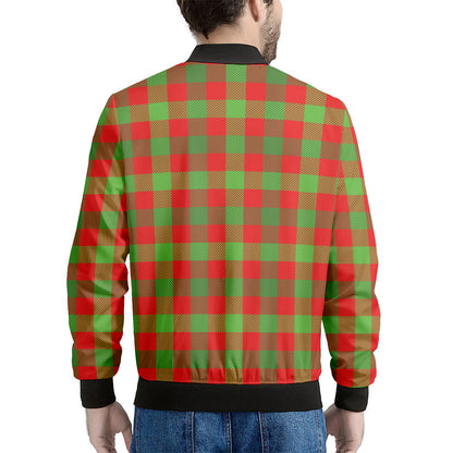 Christmas Buffalo Plaid Print Men's Bomber Jacket