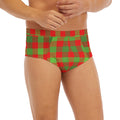 Christmas Buffalo Plaid Print Men's Briefs