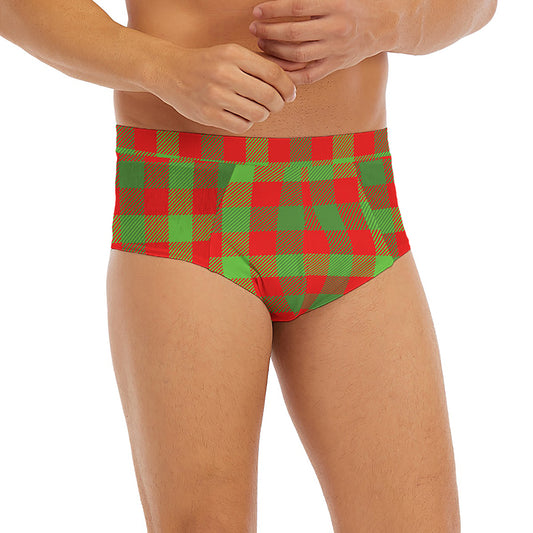 Christmas Buffalo Plaid Print Men's Briefs