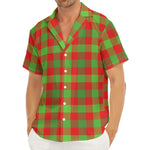 Christmas Buffalo Plaid Print Men's Deep V-Neck Shirt