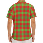 Christmas Buffalo Plaid Print Men's Deep V-Neck Shirt