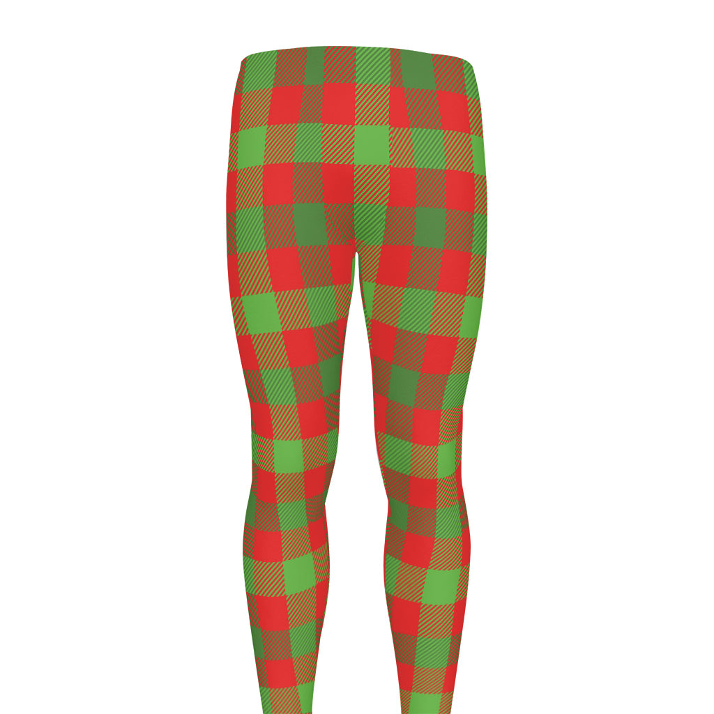 Christmas Buffalo Plaid Print Men's leggings