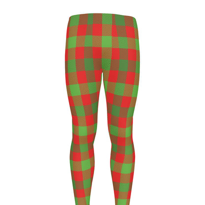 Christmas Buffalo Plaid Print Men's leggings