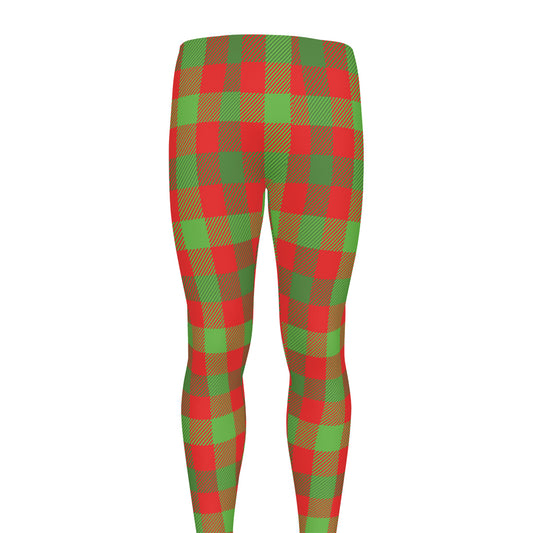 Christmas Buffalo Plaid Print Men's leggings