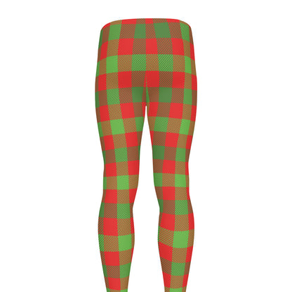 Christmas Buffalo Plaid Print Men's leggings