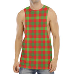 Christmas Buffalo Plaid Print Men's Muscle Tank Top