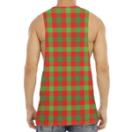 Christmas Buffalo Plaid Print Men's Muscle Tank Top