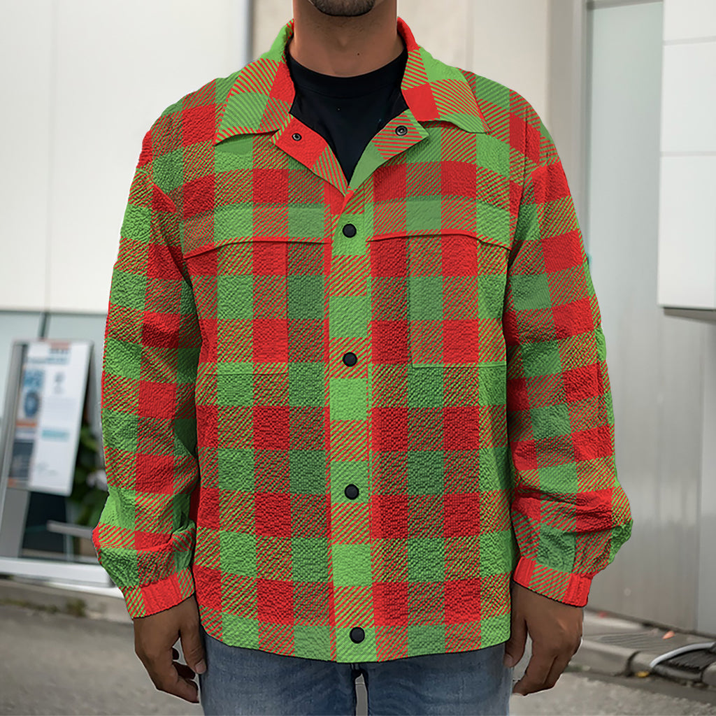 Christmas Buffalo Plaid Print Men's Shirt Jacket