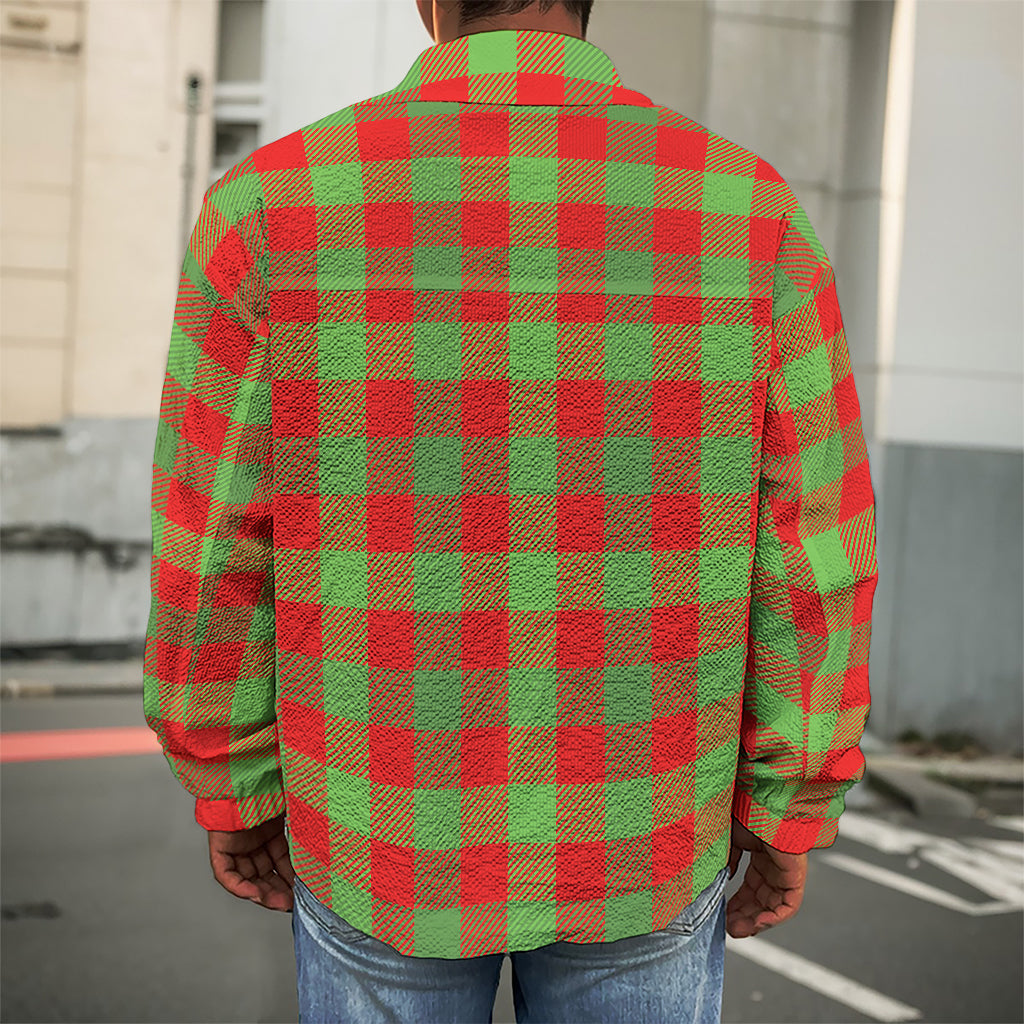 Christmas Buffalo Plaid Print Men's Shirt Jacket