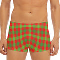 Christmas Buffalo Plaid Print Men's Short Boxer Briefs