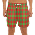 Christmas Buffalo Plaid Print Men's Split Running Shorts