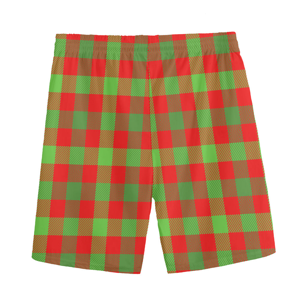 Christmas Buffalo Plaid Print Men's Sports Shorts