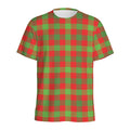 Christmas Buffalo Plaid Print Men's Athletic T-Shirt