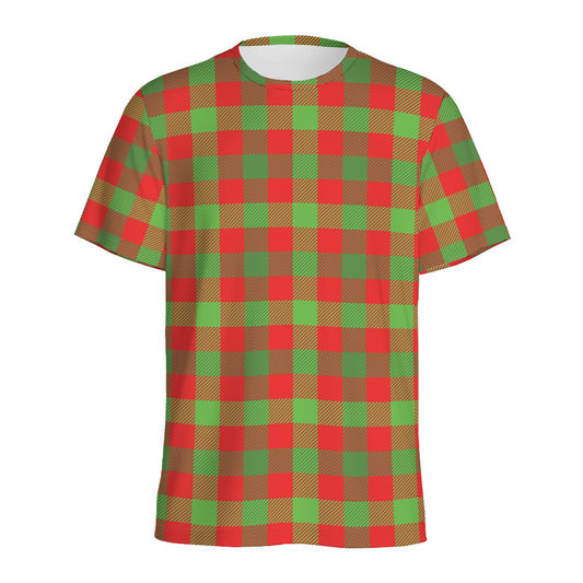 Christmas Buffalo Plaid Print Men's Sports T-Shirt