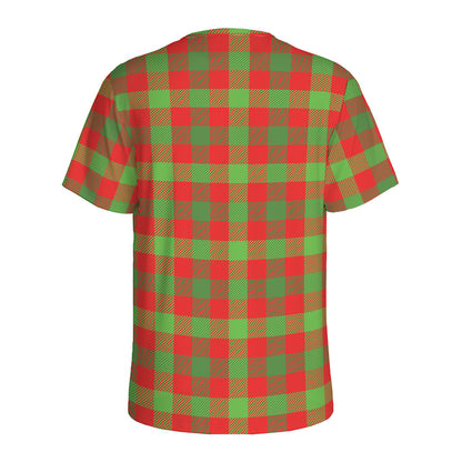 Christmas Buffalo Plaid Print Men's Sports T-Shirt