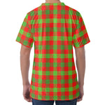 Christmas Buffalo Plaid Print Men's Velvet T-Shirt