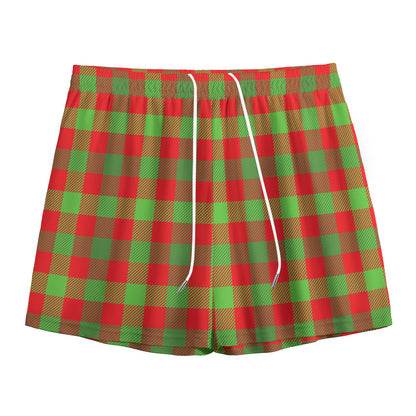 Christmas Buffalo Plaid Print Mesh Shorts