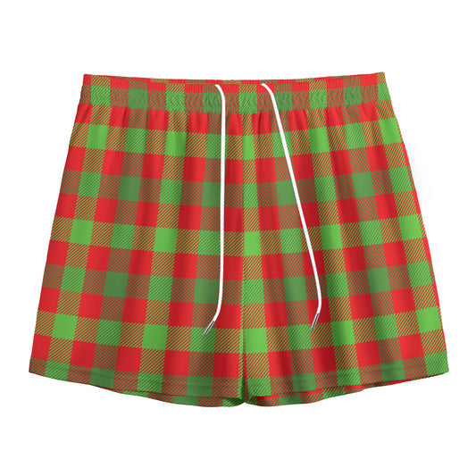 Christmas Buffalo Plaid Print Mesh Shorts