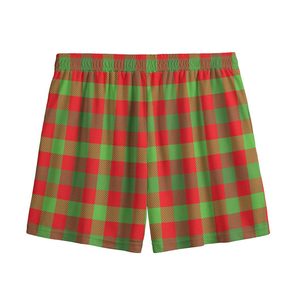 Christmas Buffalo Plaid Print Mesh Shorts