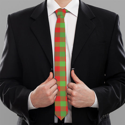 Christmas Buffalo Plaid Print Necktie