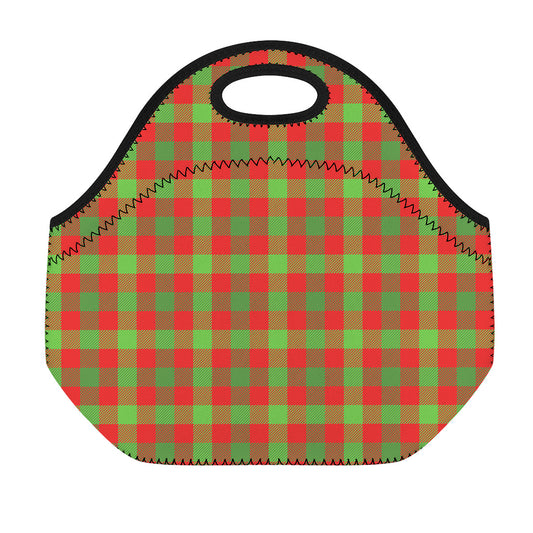 Christmas Buffalo Plaid Print Neoprene Lunch Bag